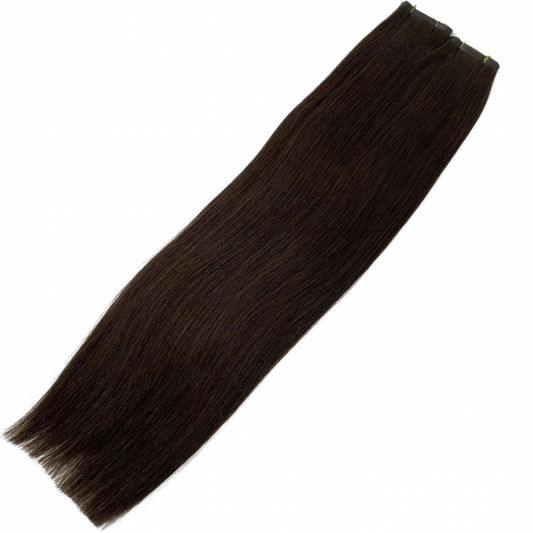 18" Tape Weft Chocolate Human Hair Extensions - Lauren