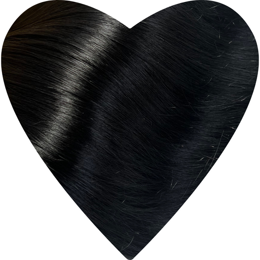 26" Tape Weft Jet Black Human Hair Extensions - Casey