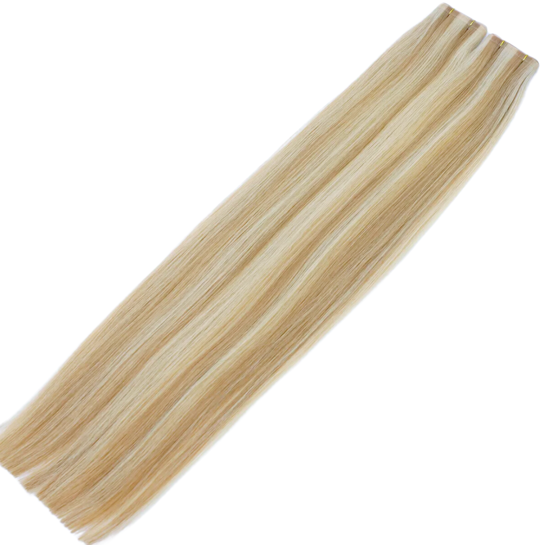 20" Tape Weft #60/12C/5Q Highlighted Blonde Human Hair Extensions - Mariah