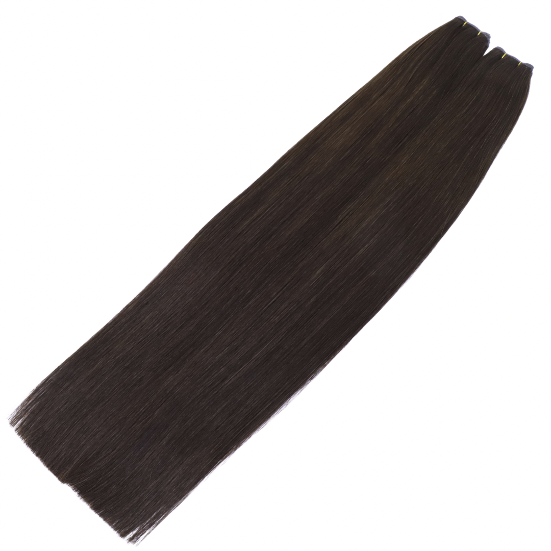 24" Genius Weft #1A Espresso Human Hair Extensions - Bethany