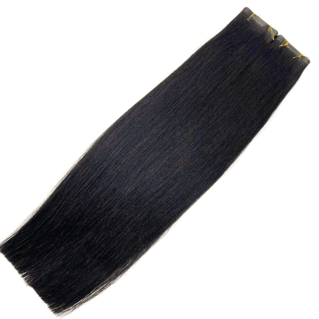 30" Tape Weft Natural Black Human Hair Extensions - Zivile