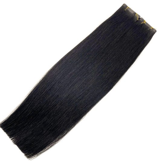 18" Tape Weft Natural Black Human Hair Extensions - Zivile