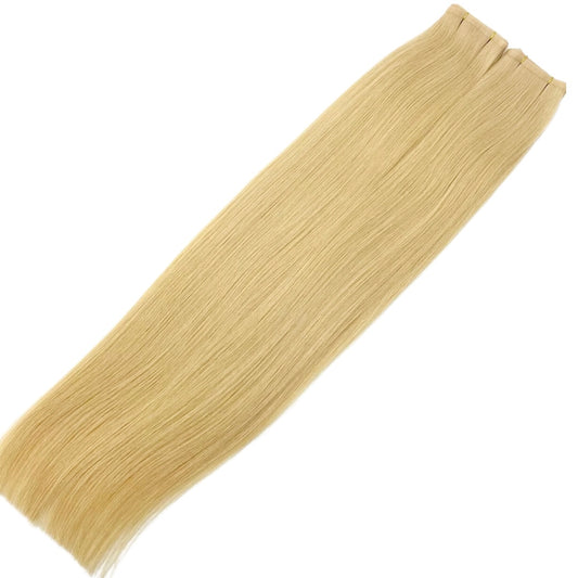 24" Tape Weft Golden Blonde Human Hair Extensions - Keisha