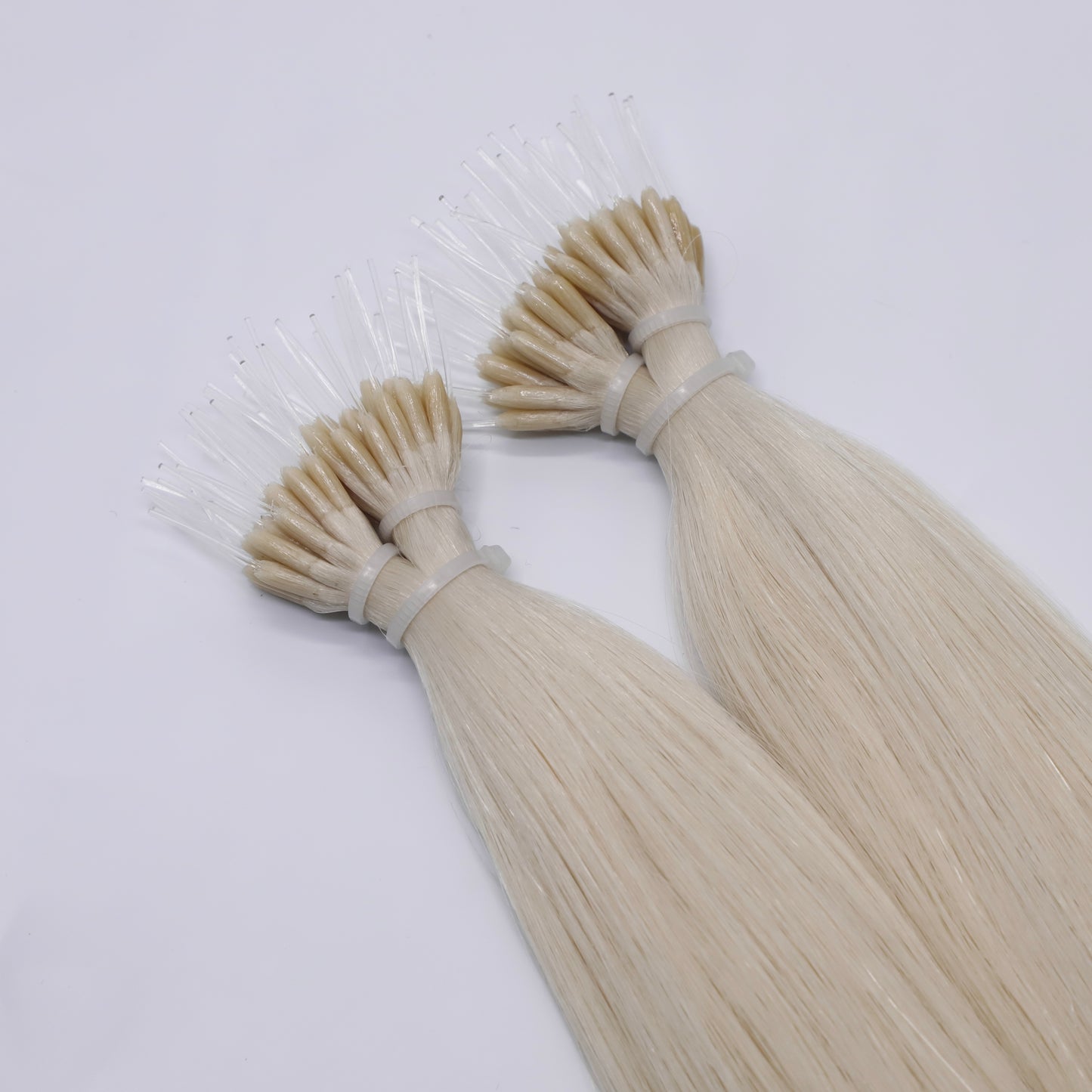 30" Nano Tip #Pla White Blonde Human Hair Extensions - Rebecca