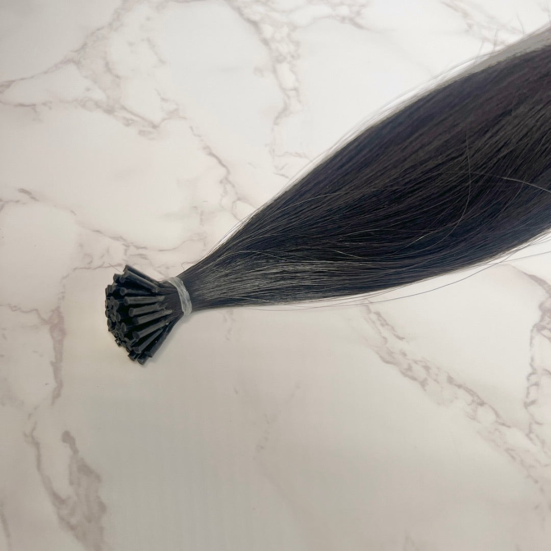 24" I Tip Natural Black Human Hair Extensions - Zivile