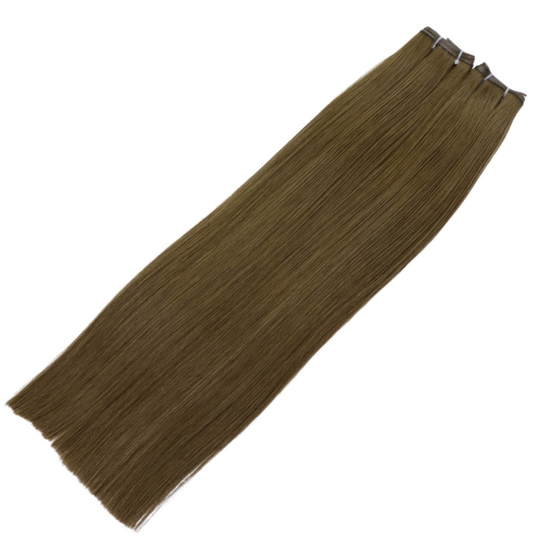 28" Genius Weft #3Q Medium Ash Brown Human Hair Extensions - Isla