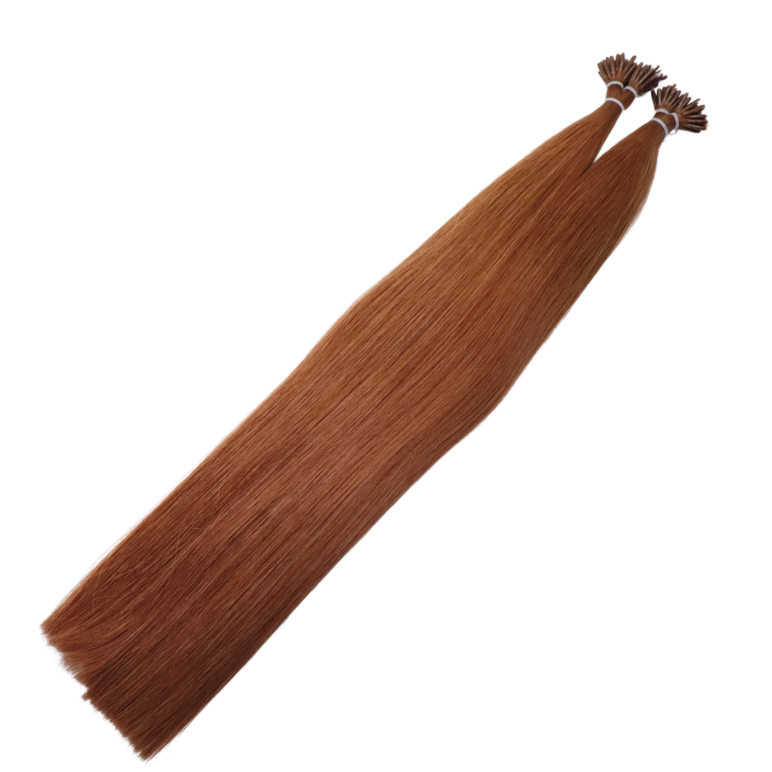 22" Nano Tip Copper Human Hair Extensions - Polly