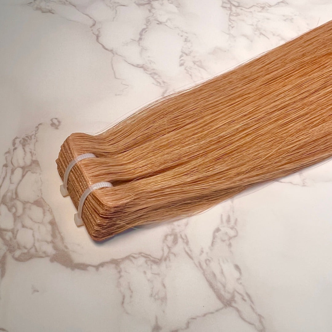 22" Invisible Tape Auburn Human Hair Extensions - Izzy