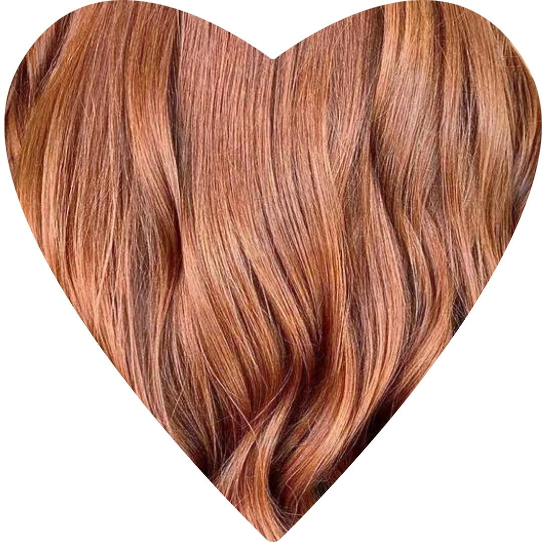 20" Nano Tip #34 Copper Human Hair Extensions - Polly