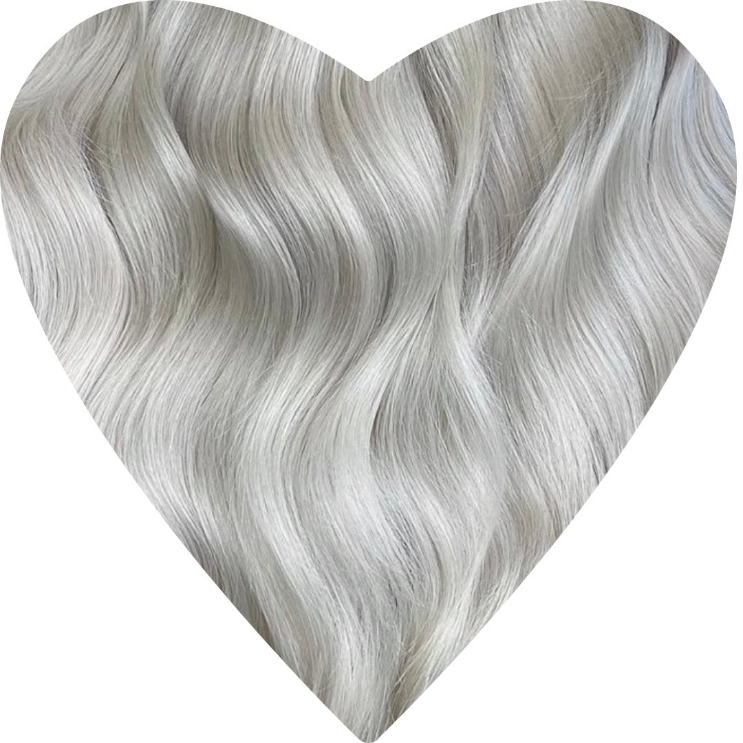 26" Tape Weft Dark Silver Human Hair Extensions - Jess