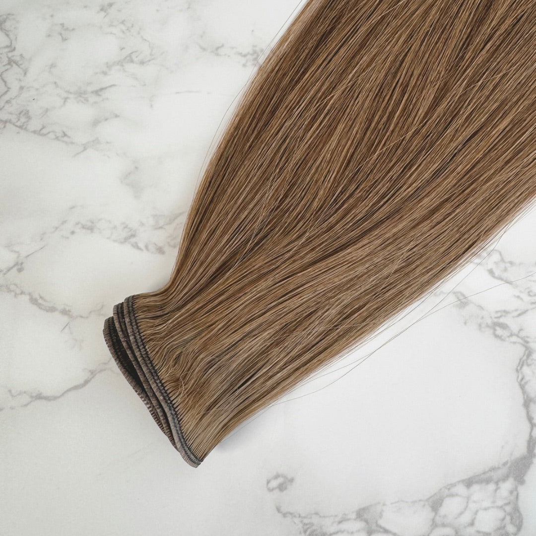 16" Genius Weft #3Q Medium Ash Brown Human Hair Extensions - Isla
