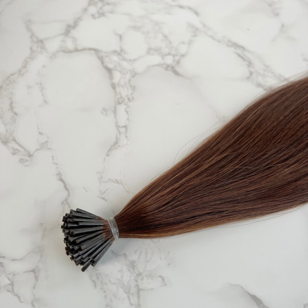 20" I Tip Chestnut Human Hair Extensions - Mira