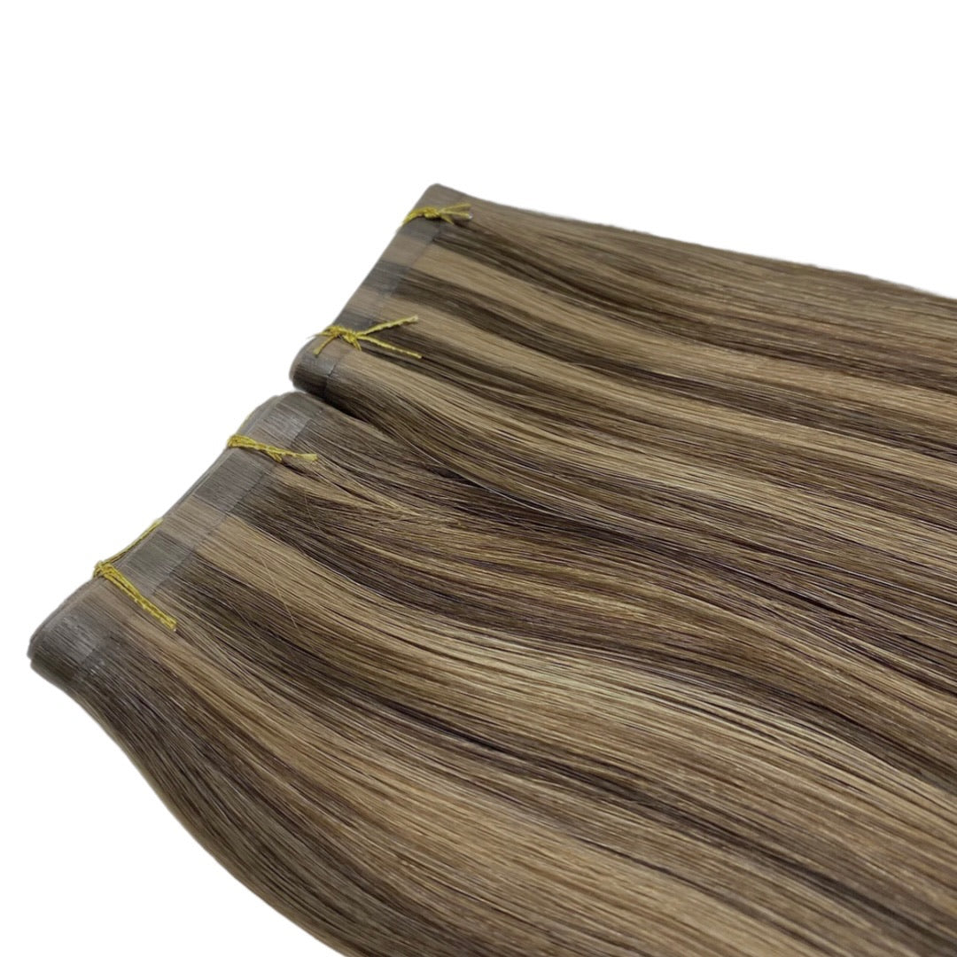 24" Tape Weft #T2 3Q/5Q Mocha Melt Human Hair Extensions - Kylie