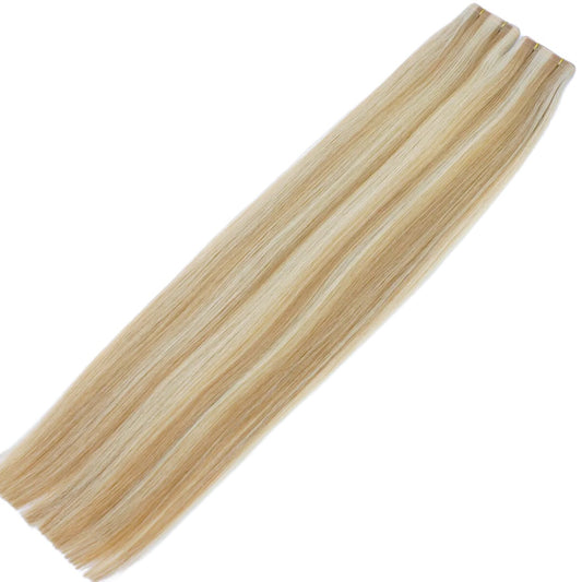 24" Tape Weft Highlighted Blonde Human Hair Extensions - Mariah