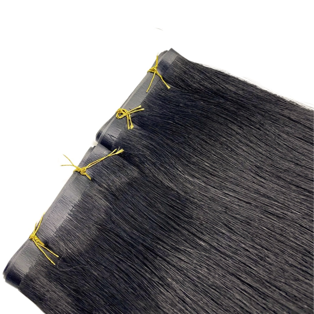 24" Tape Weft Natural Black Human Hair Extensions - Zivile