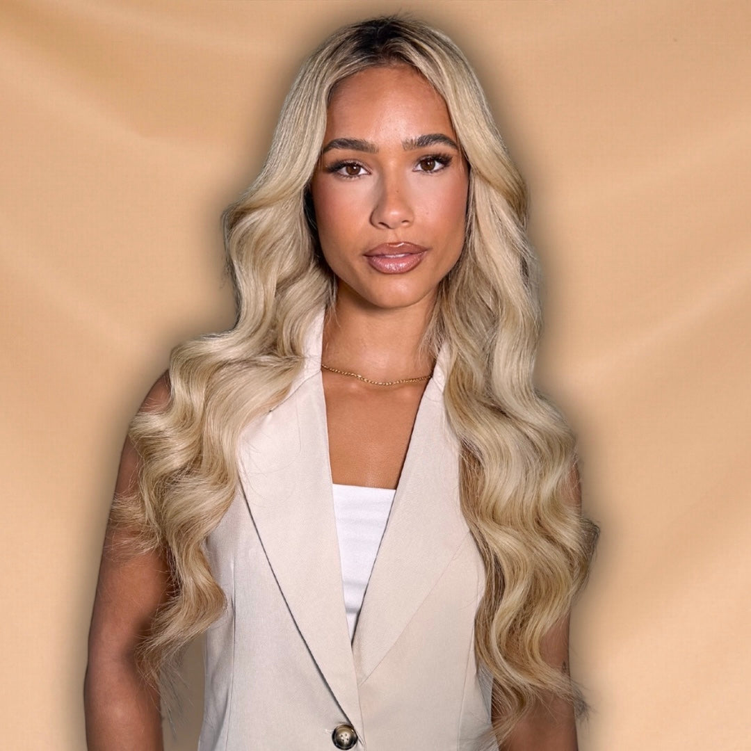 30" Tape Weft Honey Blonde Human Hair Extensions - Teiha