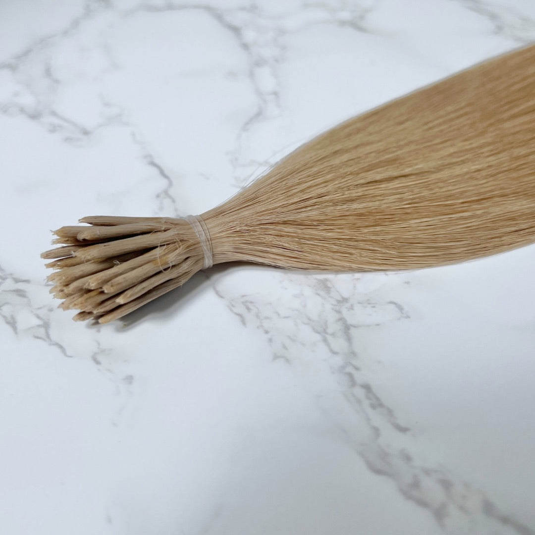 30" I Tip Light Mocha Human Hair Extensions - Sasha