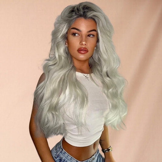 16" Genius Weft Dark Silver Human Hair Extensions - Jess