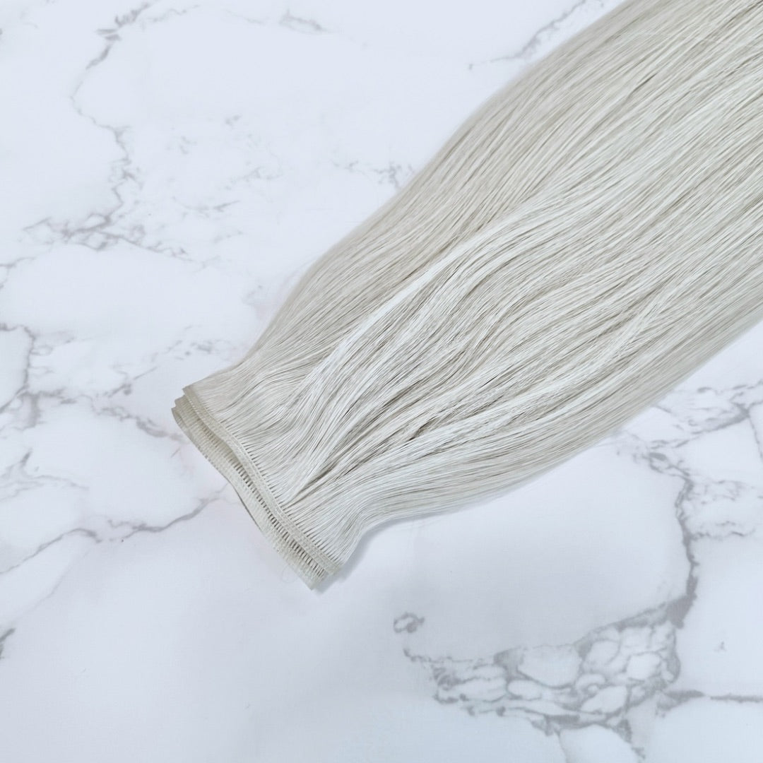 28" Genius Weft Light Silver Human Hair Extensions - Sophie