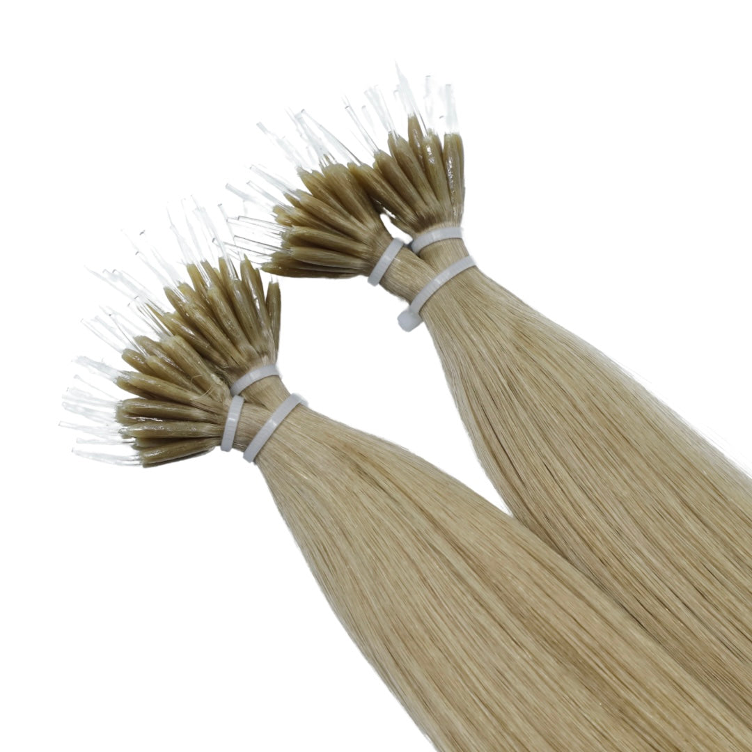 18" Nano Tip #6C Bronde Human Hair Extensions - Hannah