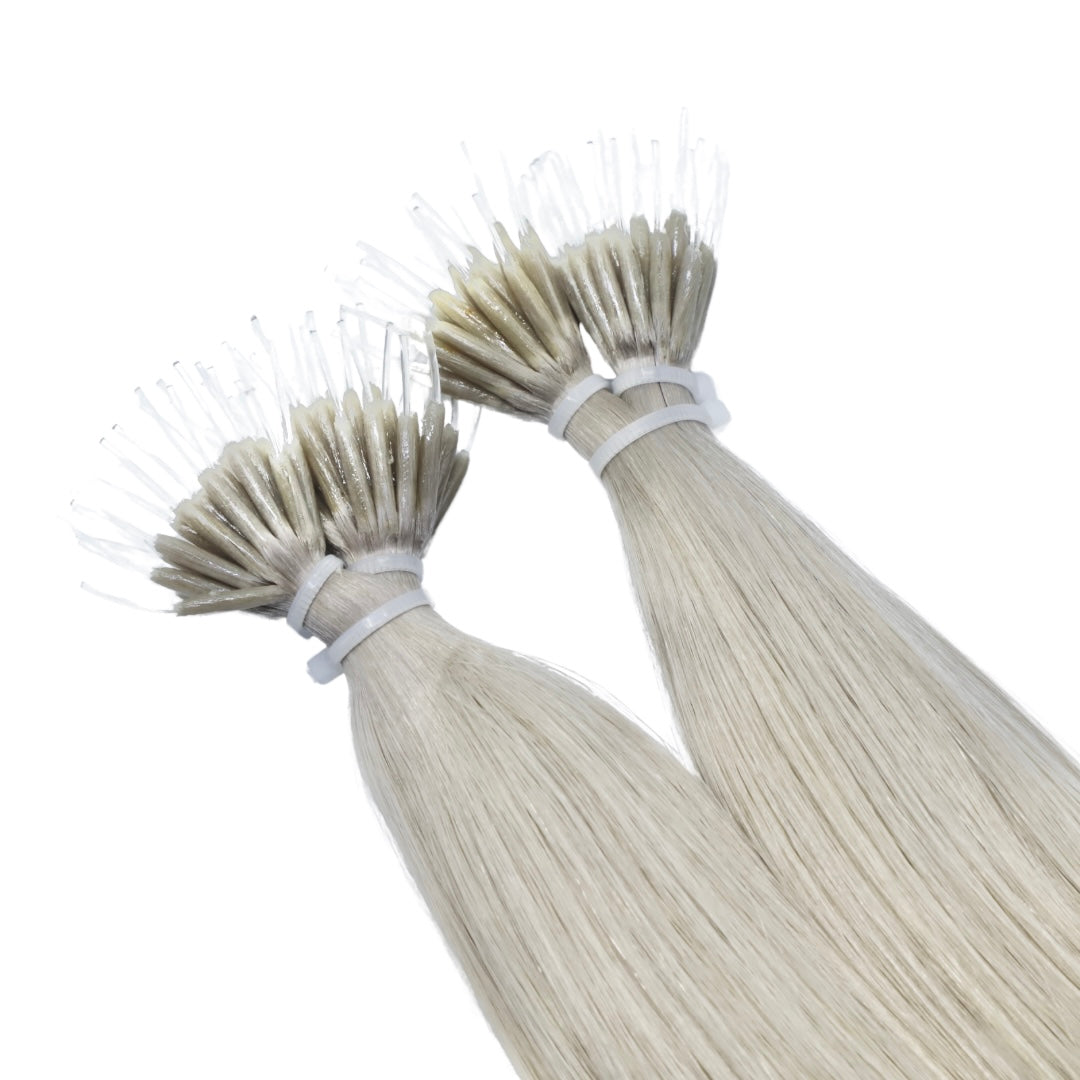 30" Nano Tip Mix Light Silver Human Hair Extensions - Sophie