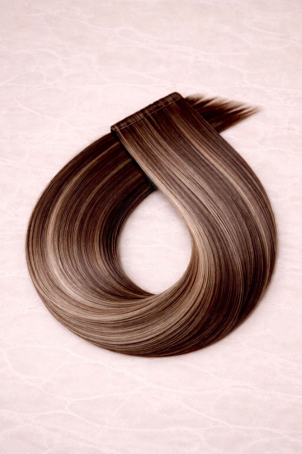 Flat Weft Human Hair Extensions. Iced Espresso #P6/1003/4