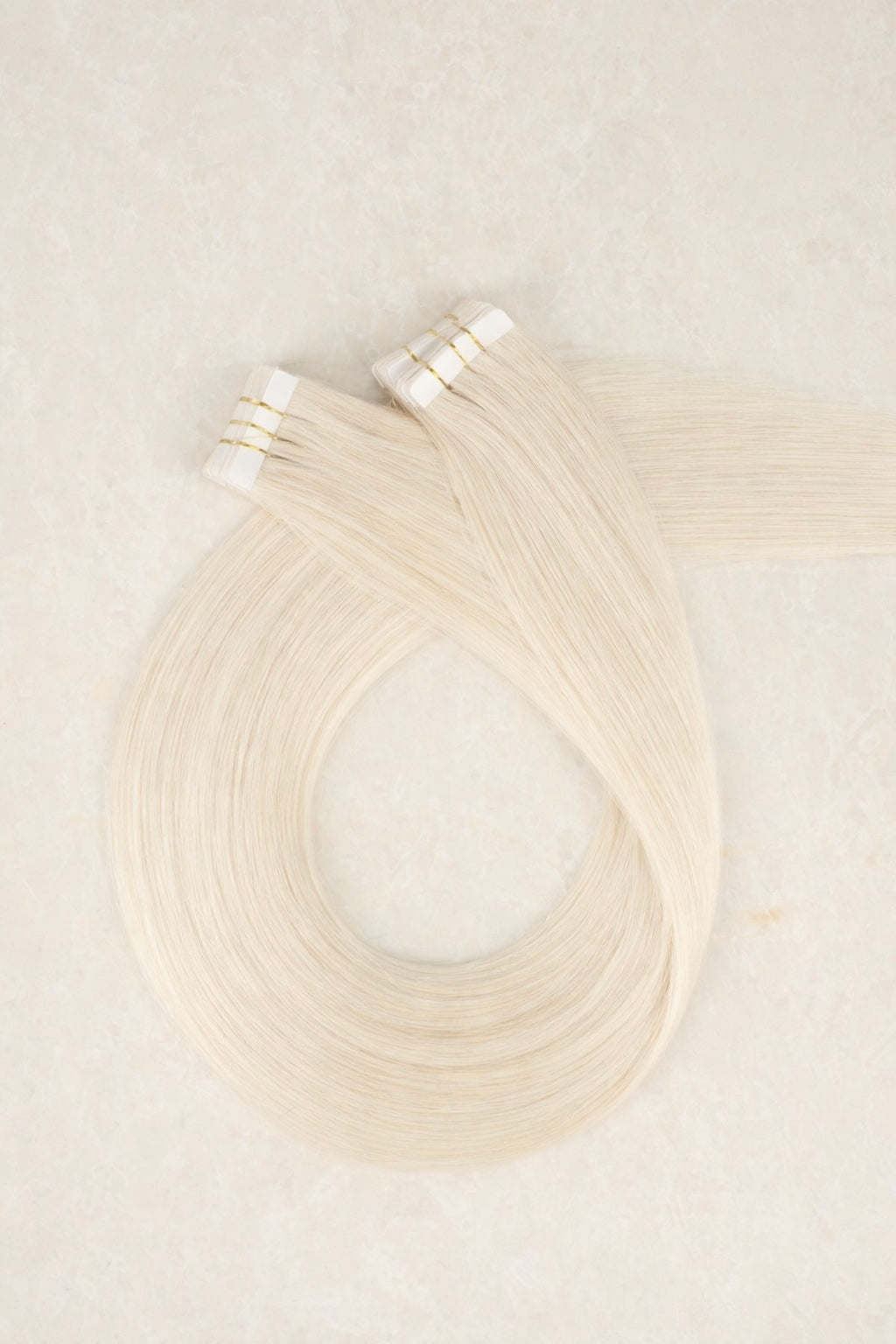 18" Invisible Tape Human Hair Extensions. White Blonde #1004