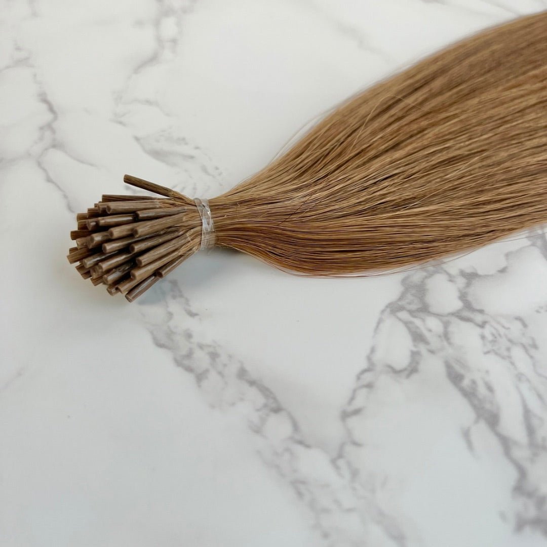 24" I Tip Light Caramel Human Hair Extensions - Luna