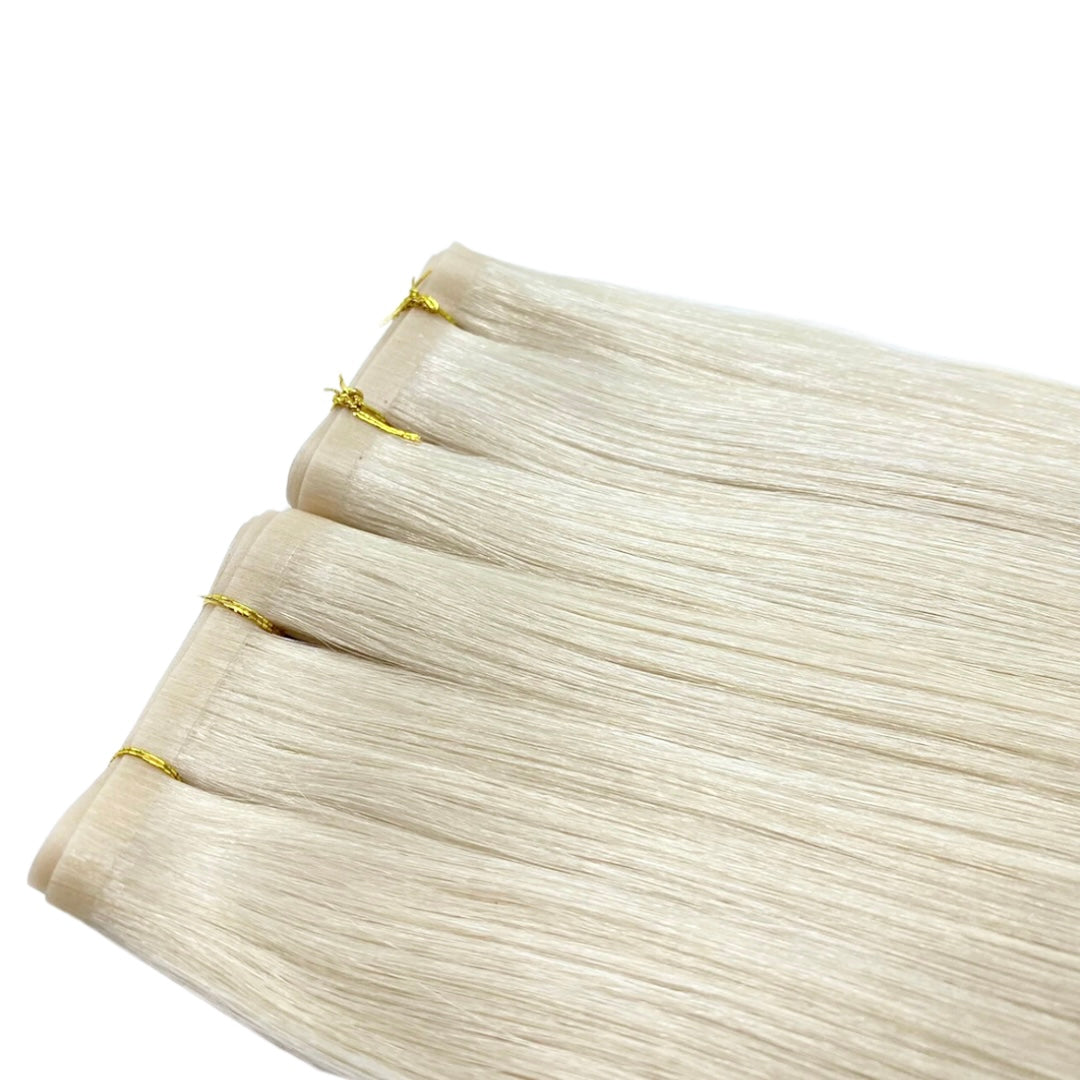 20" Tape Weft White Blonde Human Hair Extensions - Rebecca