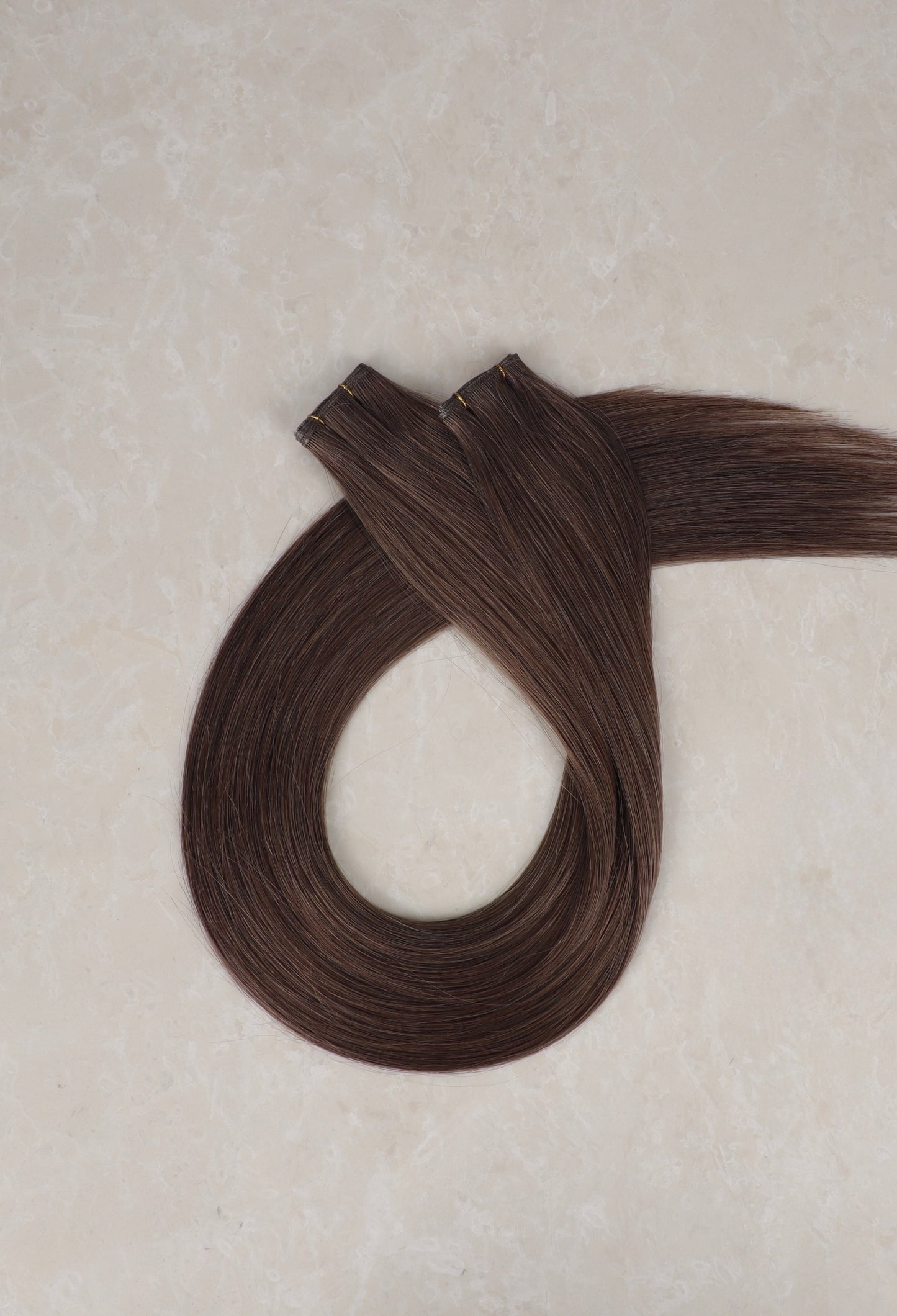 28" Genius Weft Human Hair Extensions. Cool Chocolate #4