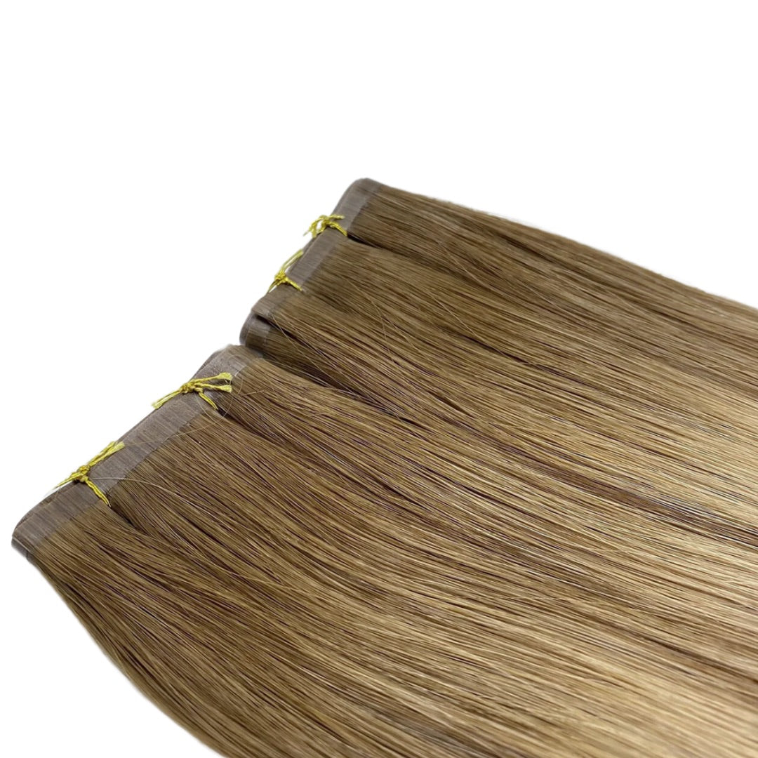 16" Tape Weft Rooted Boho Human Hair Extensions - Margot