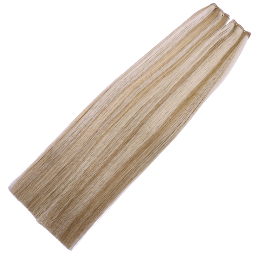 24" Genius Weft #T6.2 12C/6.2 Sunkissed Bronde Human Hair Extensions - Selena