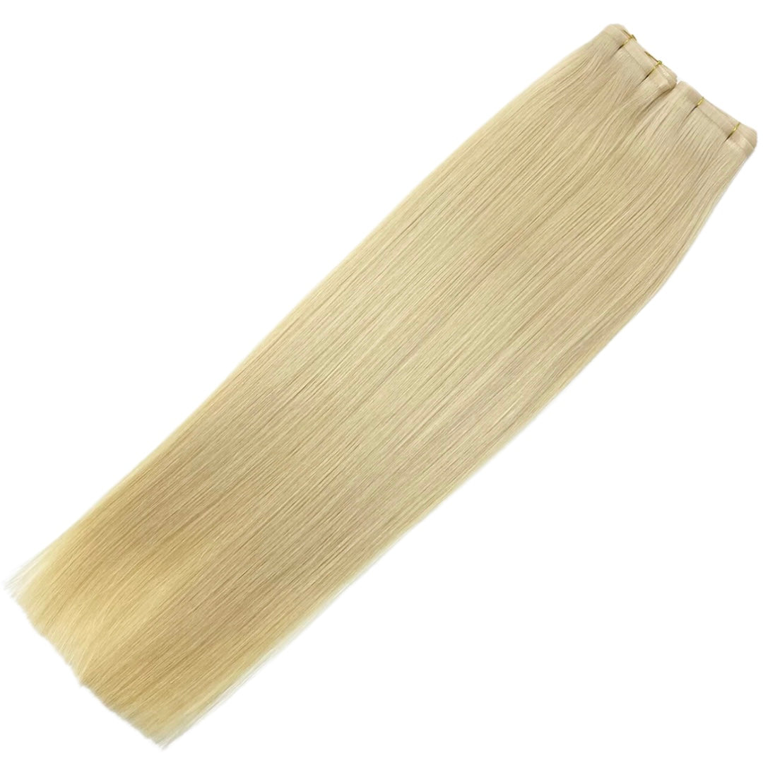 24" Tape Weft Platinum Blonde Human Hair Extensions - Lillia
