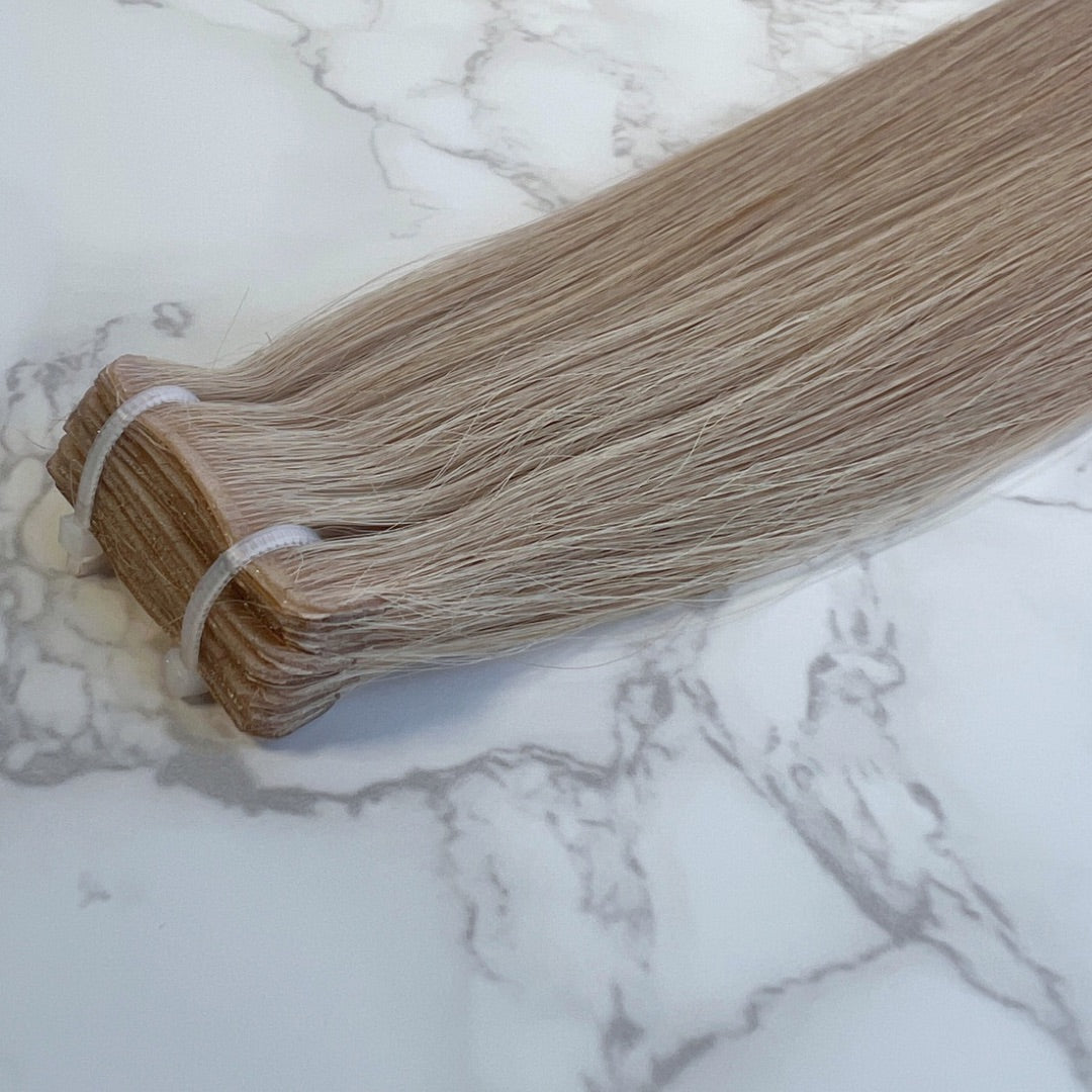 30" Invisible Tape Ash Blondette Human Hair Extensions - Lily