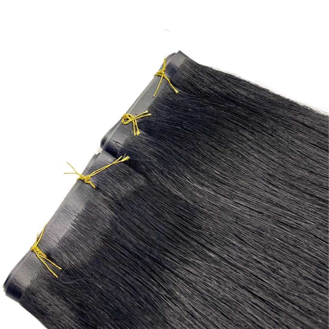 20" Tape Weft Natural Black Human Hair Extensions - Zivile