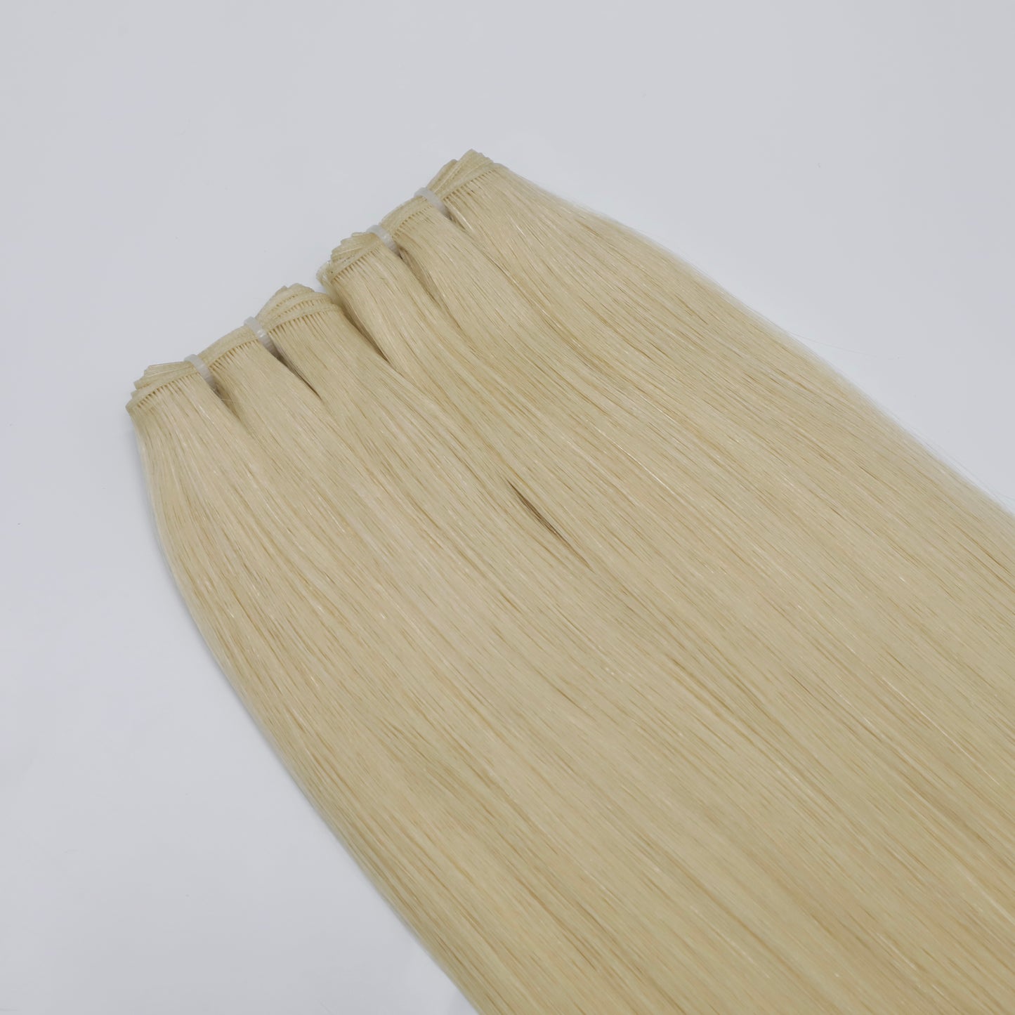 28" Genius Weft #60 Platinum Blonde Human Hair Extensions - Lillia