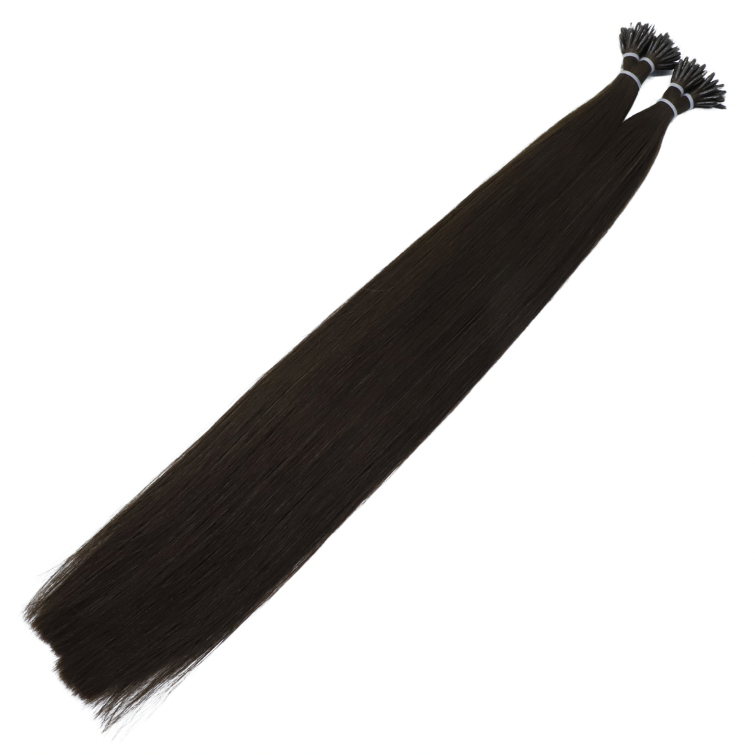 30" Nano Tip #1A Espresso Human Hair Extensions - Bethany