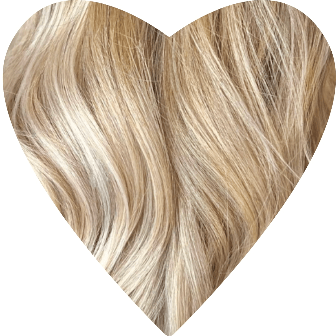 26" Genius Weft #T5Q 60 Rooted Platinum Human Hair Extensions - Dolly