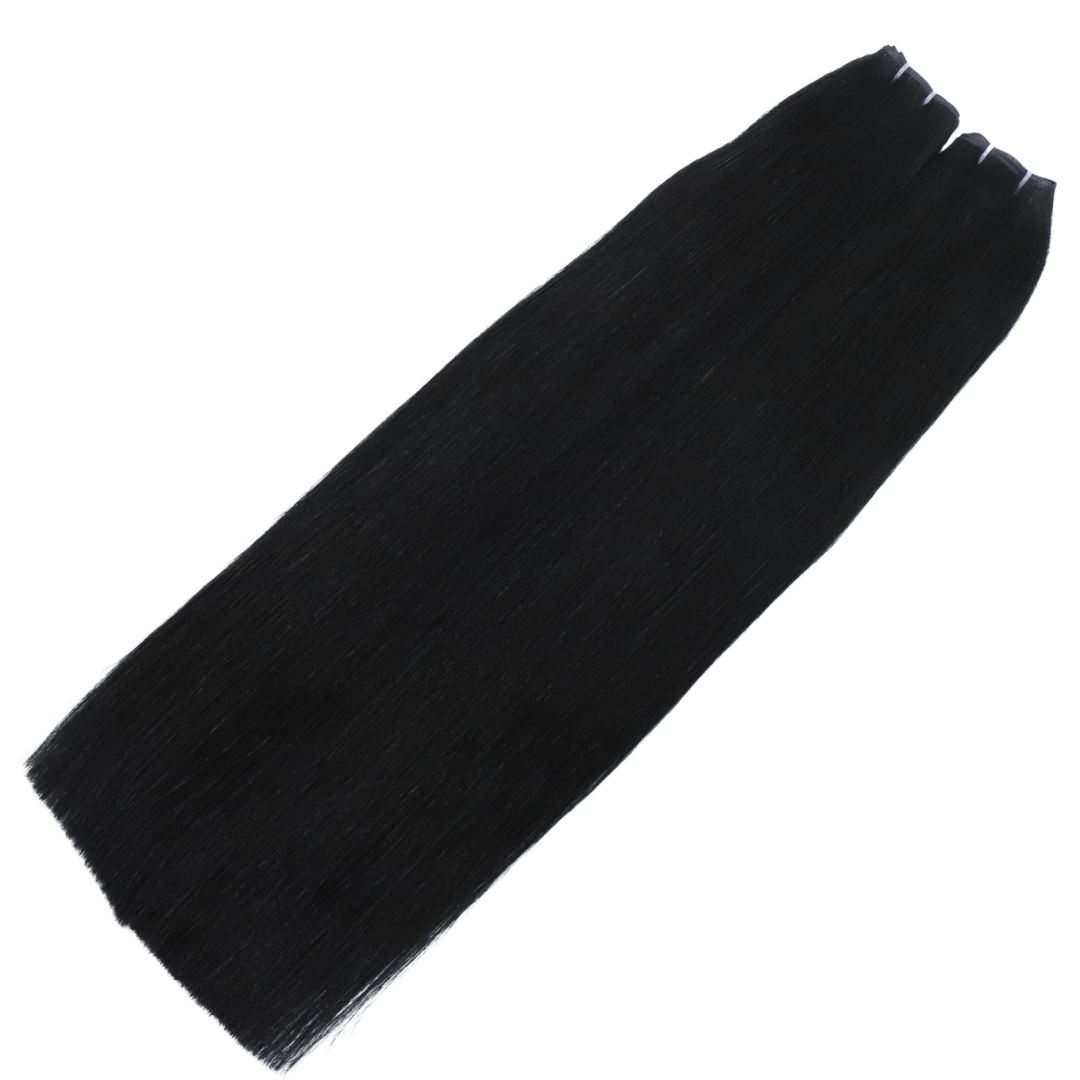 18" Genius Weft #1 Jet Black Human Hair Extensions - Casey