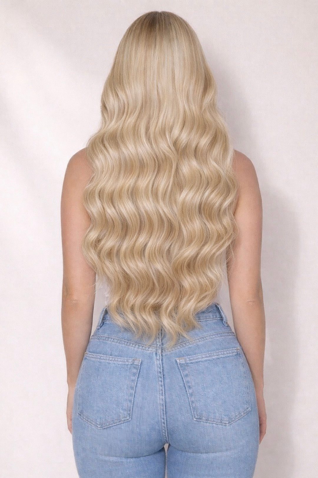 20" Nano Tip Human Hair Extensions. Champagne Blonde #20