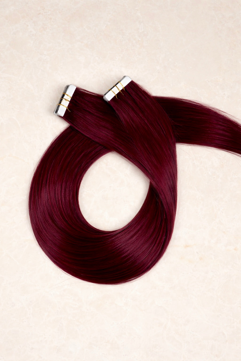 22" Invisible Tape Human Hair Extensions. Burgundy #32