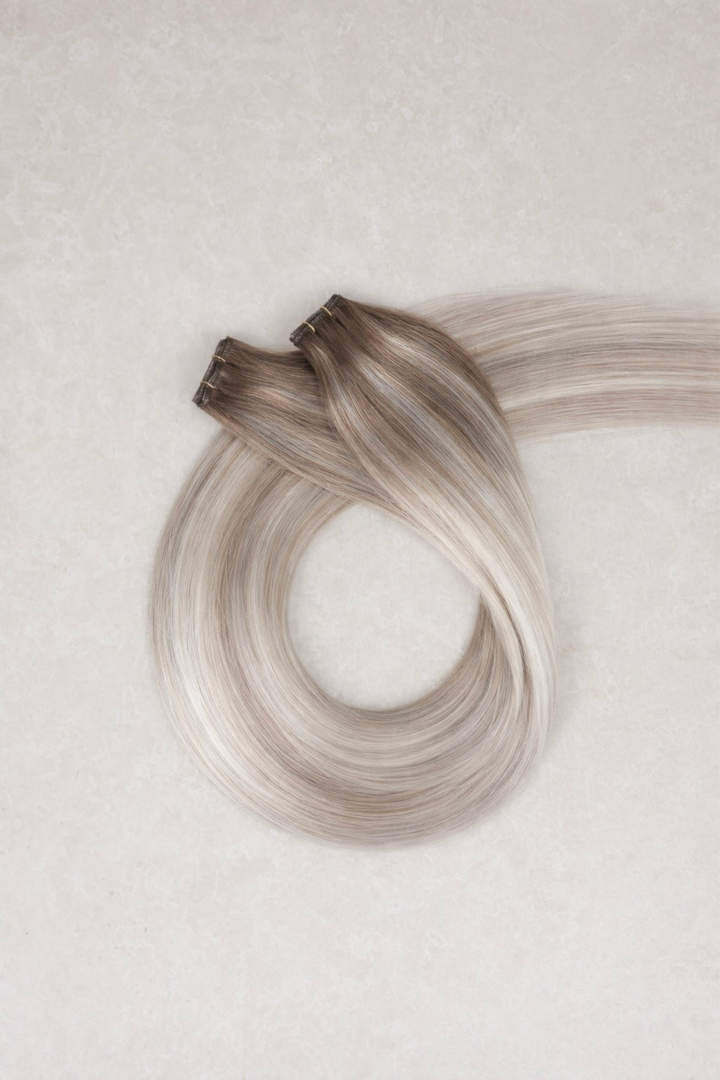 22" Genius Weft Human Hair Extensions. Rooted Snowflake #T18/1004/Silver