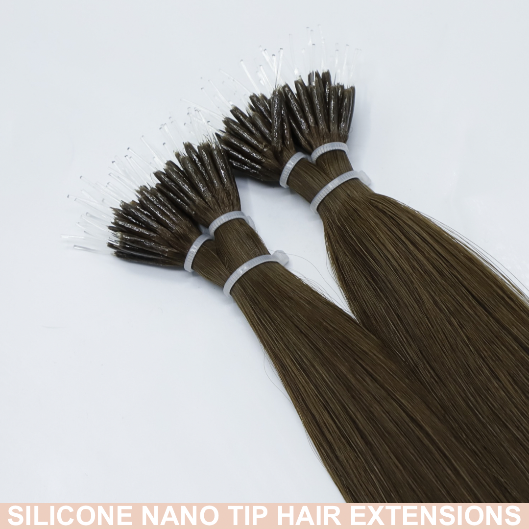 22" Nano Tip Copper Human Hair Extensions - Polly