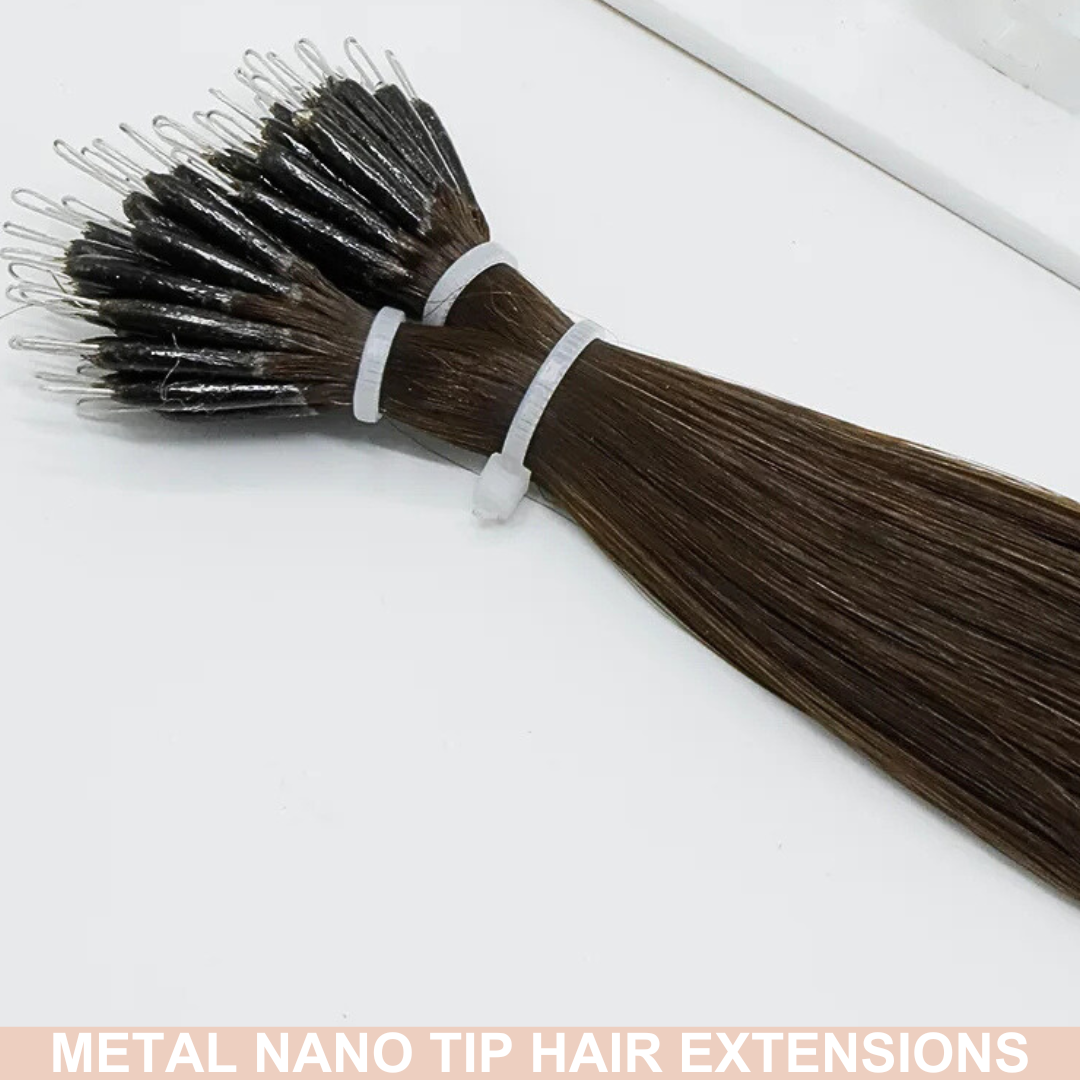 22" Nano Tip Copper Human Hair Extensions - Polly