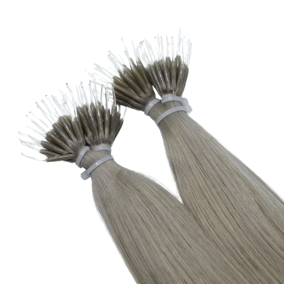 22" Nano Tip Dark Silver Human Hair Extensions - Jess