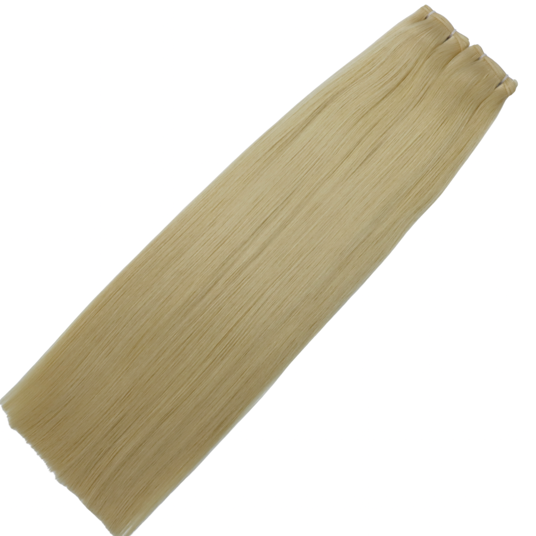 24" Genius Weft #12C Champagne Blonde Human Hair Extensions - Lucy