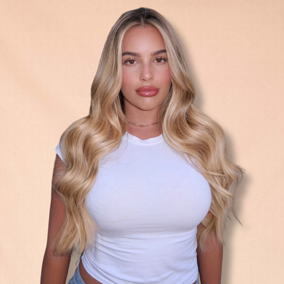 30" Nano Tip Highlighted Blonde Human Hair Extensions - Mariah