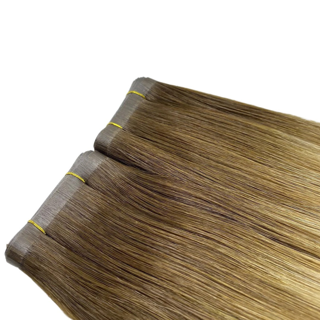 22" Tape Weft Highlighted Bronde Human Hair Extensions - Stefani