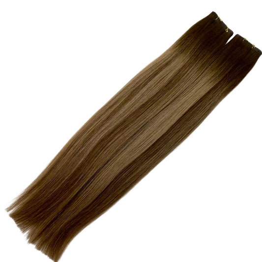 18" Tape Weft Walnut Human Hair Extensions - Kim