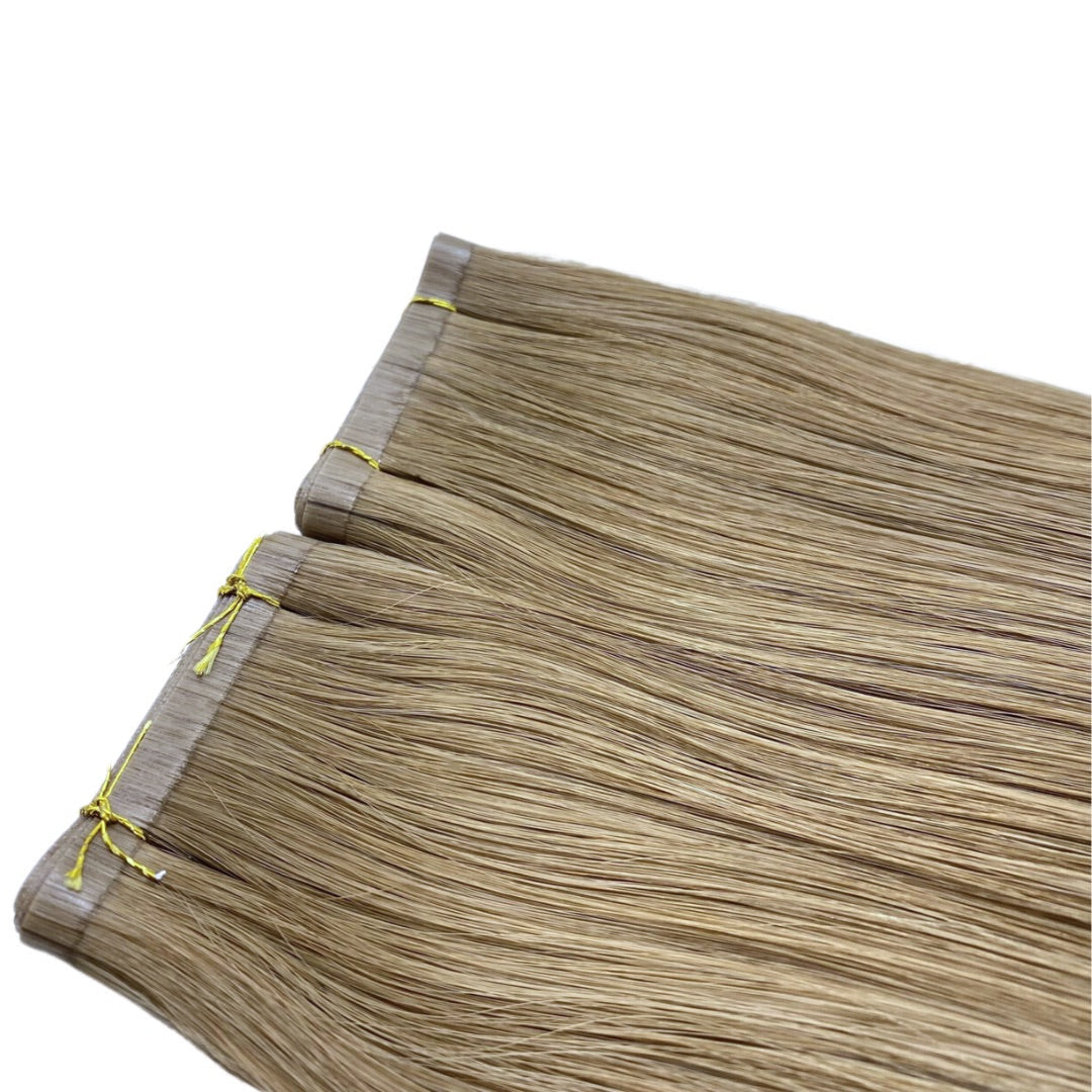 22" Tape Weft Light Ash Truffle Human Hair Extensions - Zoe